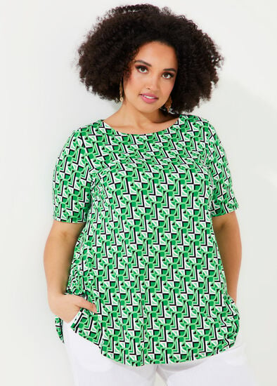 Plus Size Natural Mia Abstract Top