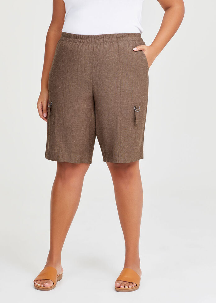 Linen Bamboo Bermuda Short, , hi-res