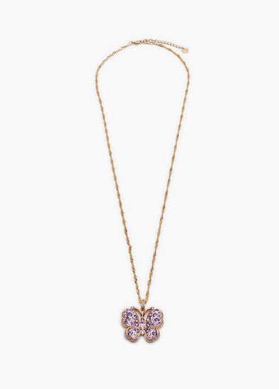 Pave Diamante Butterfly Necklace