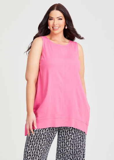 Plus Size Natural Charelle Sleeveless Top