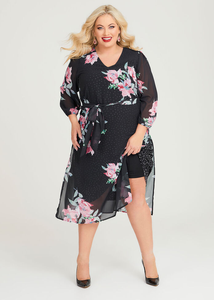 Shop Plus Size Bloom Spot Chiffon Dress in Multi | Taking Shape AU