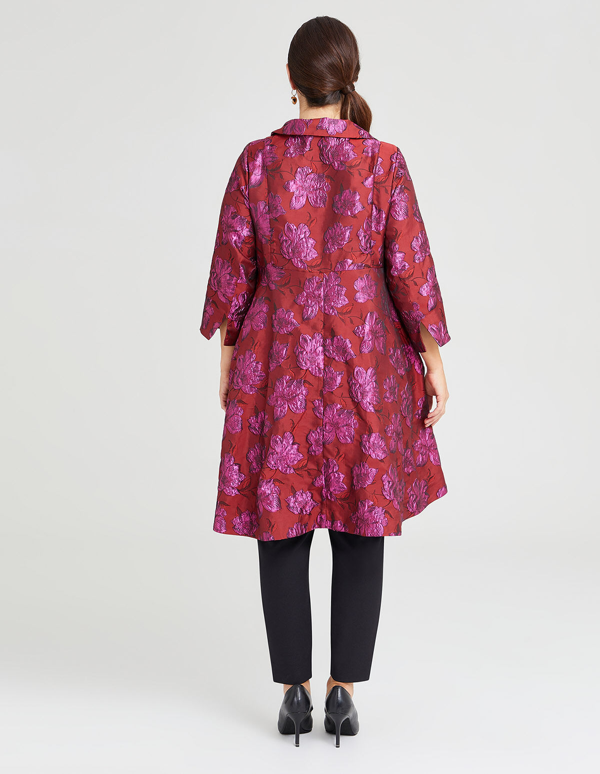 Floral jacquard coat hotsell
