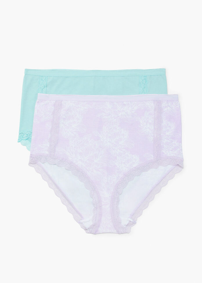 2Pk Orchid Print Brief, , hi-res