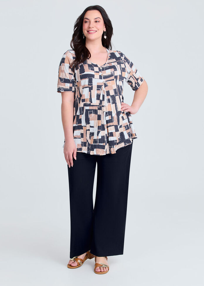 Piia Pleat Front Bamboo Crush Top, , hi-res