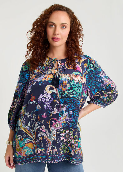 Plus Size Natural Lavish Floral Top