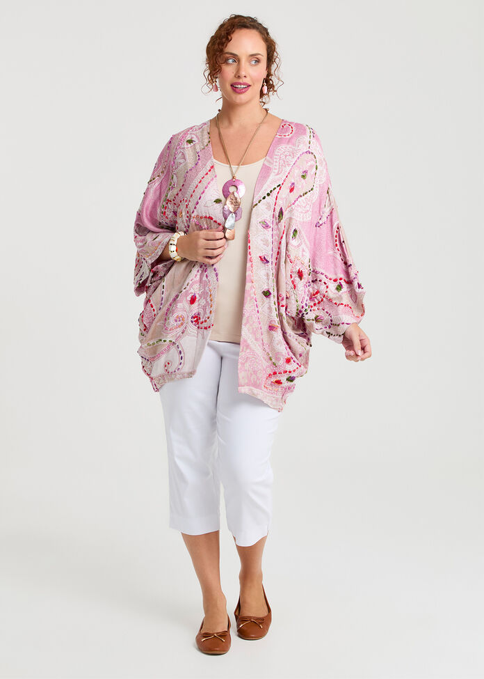 Embroidered Jacquard Cape, , hi-res