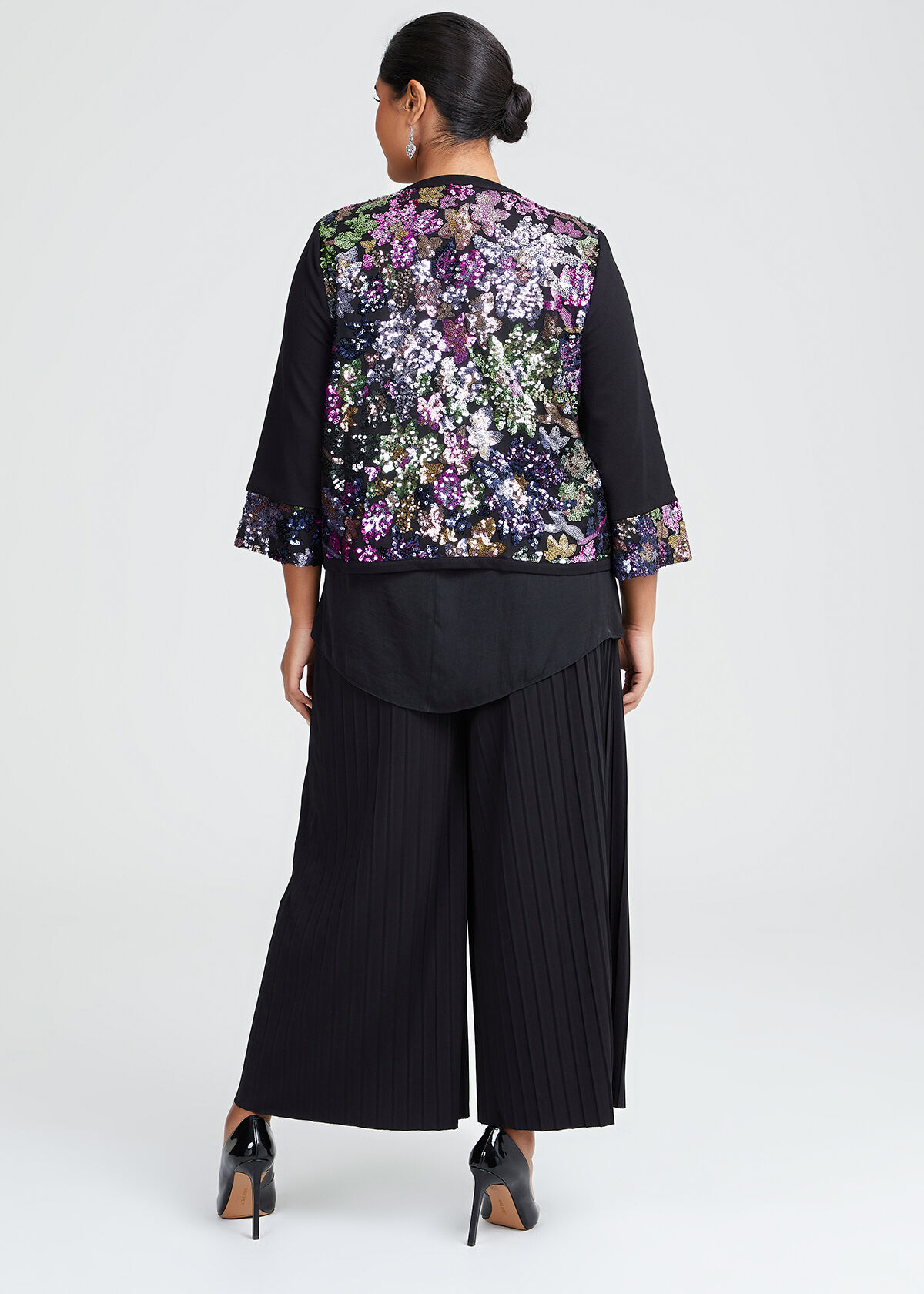 Shop Plus Size Floral Bloom Sequin Jacket in Multi Taking Shape AU