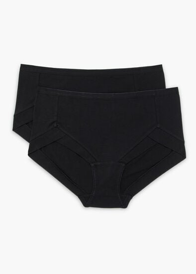 Plus Size 2 Pack Bamboo Everyday Midi Briefs