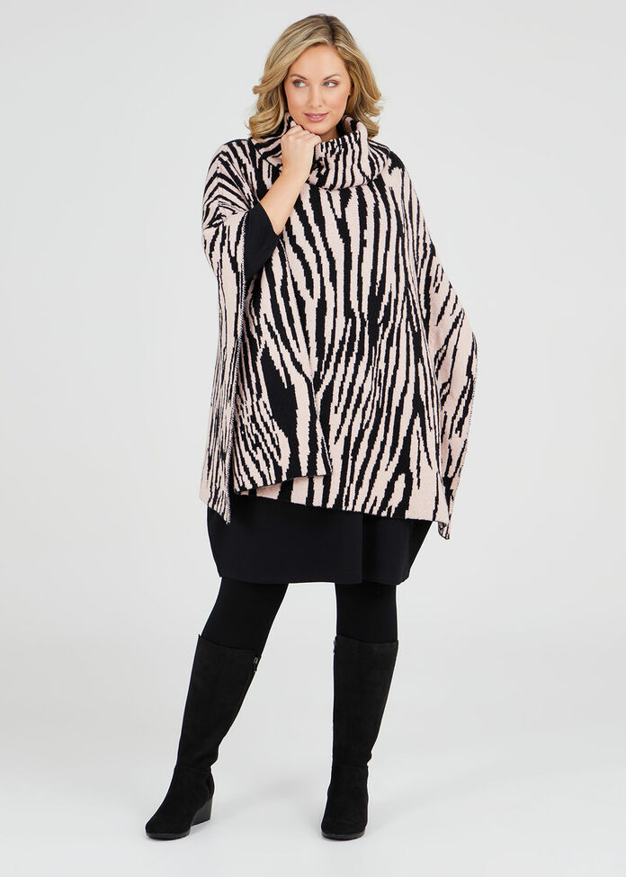 Zebra Poncho, , hi-res