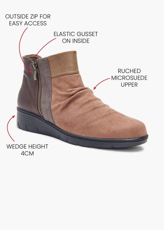 Ruby Ruched Ankle Boot, , hi-res