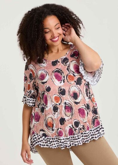 Plus Size Salsa Bamboo Foil Crush Top