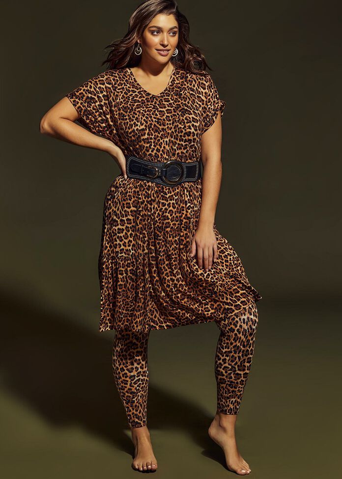 Shop Plus Size Organic Leopard Leggings in Print