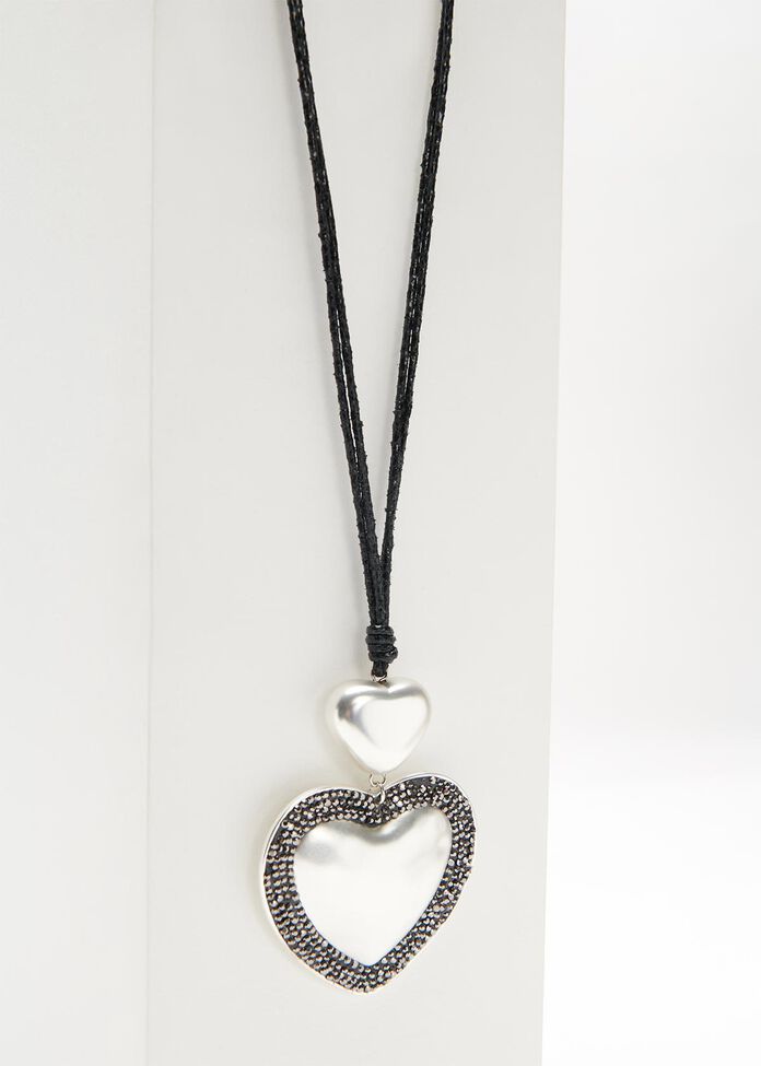 Crusted Heart Necklace, , hi-res