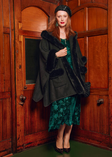 Hooded Fur Cape