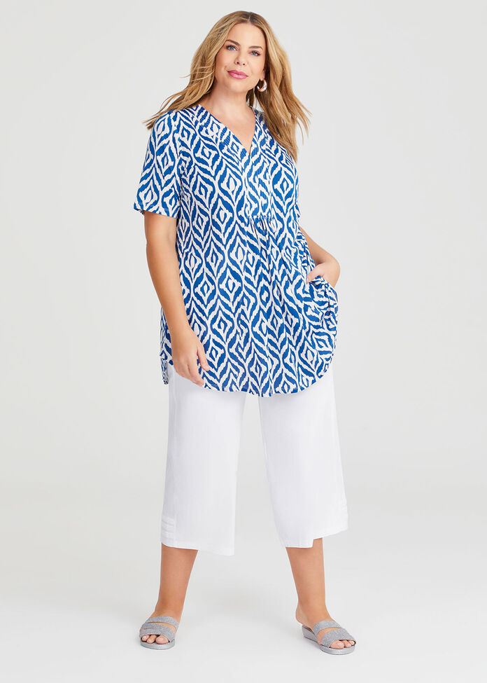 Blue Ikat Luna Tunic, , hi-res
