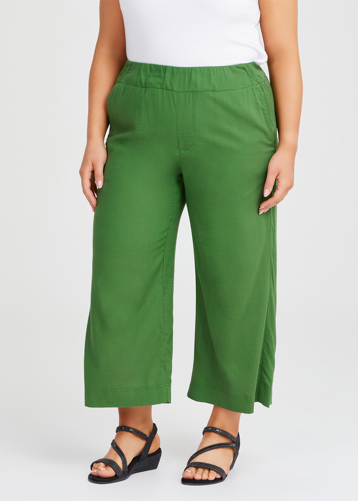 Shop Plus Size Petite Natural Charelle Pant in Green Taking Shape AU