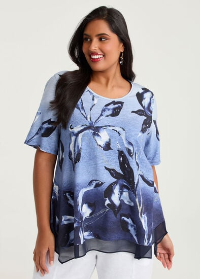 Plus Size Fleur Cotton Modal Slub Top
