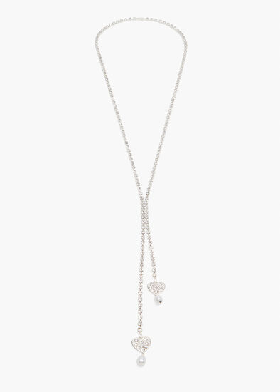 Silver Heart & Pearl Necklace