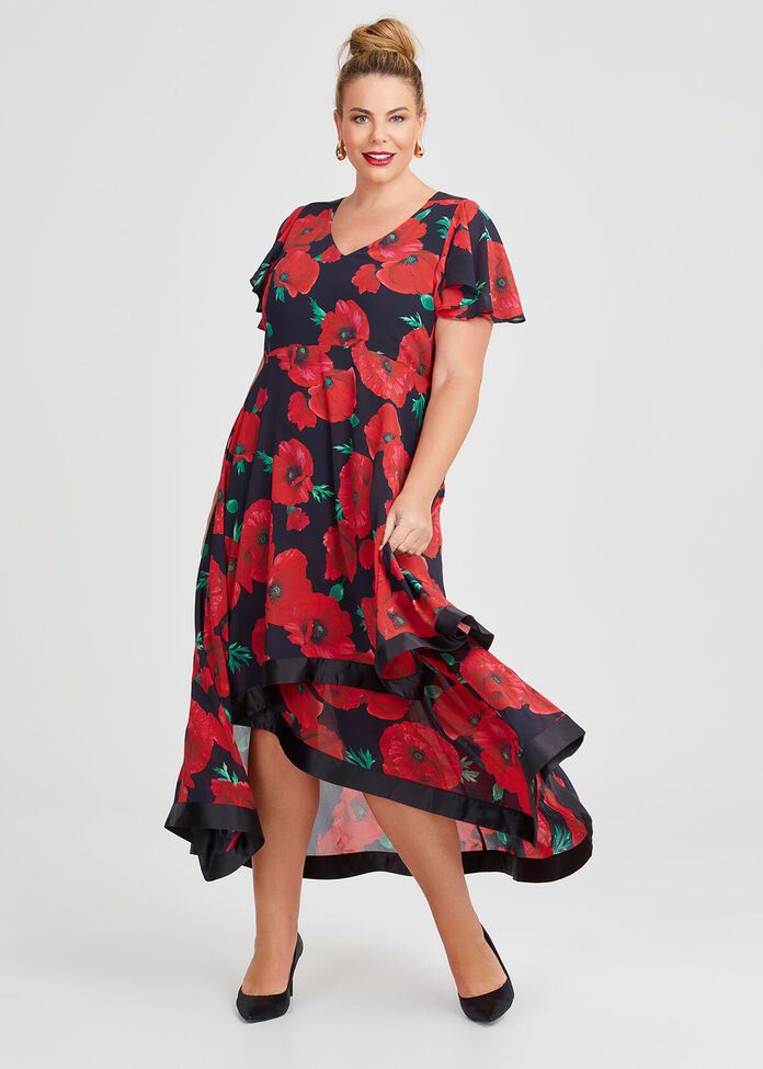 Poppy Chiffon Hi-lo Dress, , hi-res