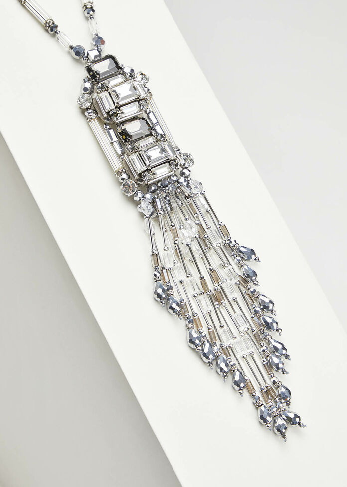 Crystal Tassel Necklace, , hi-res