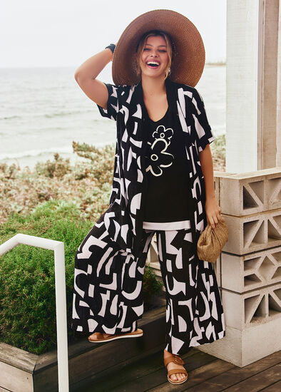 Plus Size Natural Monochrome Pant