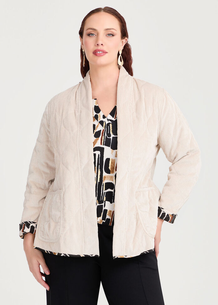 Plus Size Reversible Corduroy Quilt Jacket Taking Shape AU