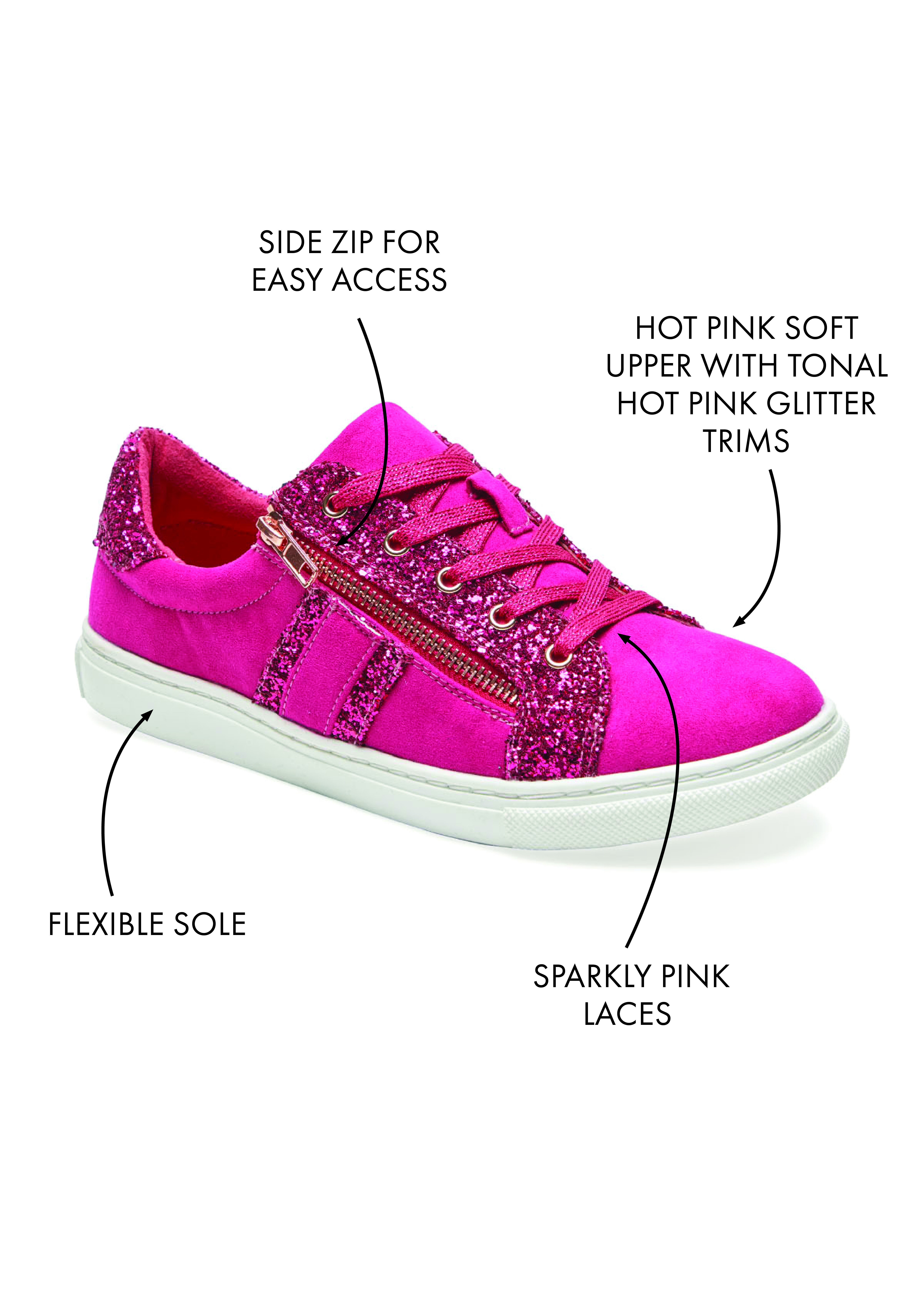 Hot pink glitter sneakers shop