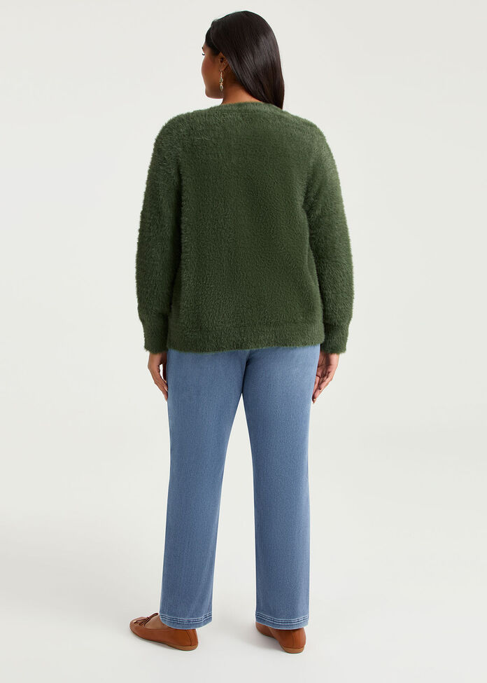 Fluffy Knit Short Cardigan, , hi-res