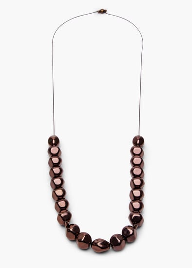 Plus Size Metallic Bead Long Necklace
