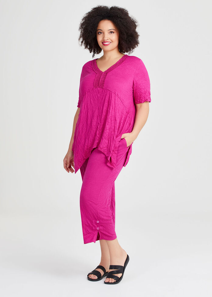 Ava Split Hem Crop Pant, , hi-res