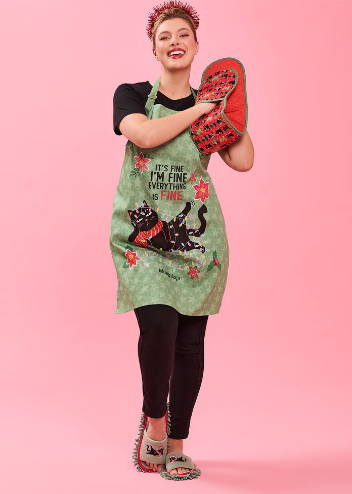 Cat Christmas Oven Mitt, , hi-res