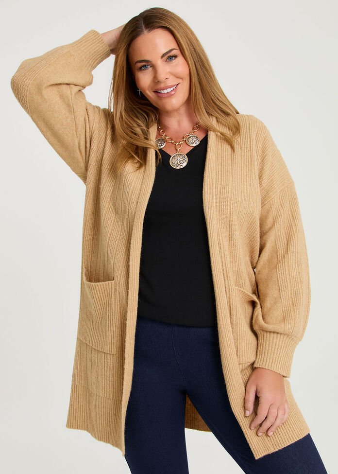Ribbed Pocket Cardigan, , hi-res