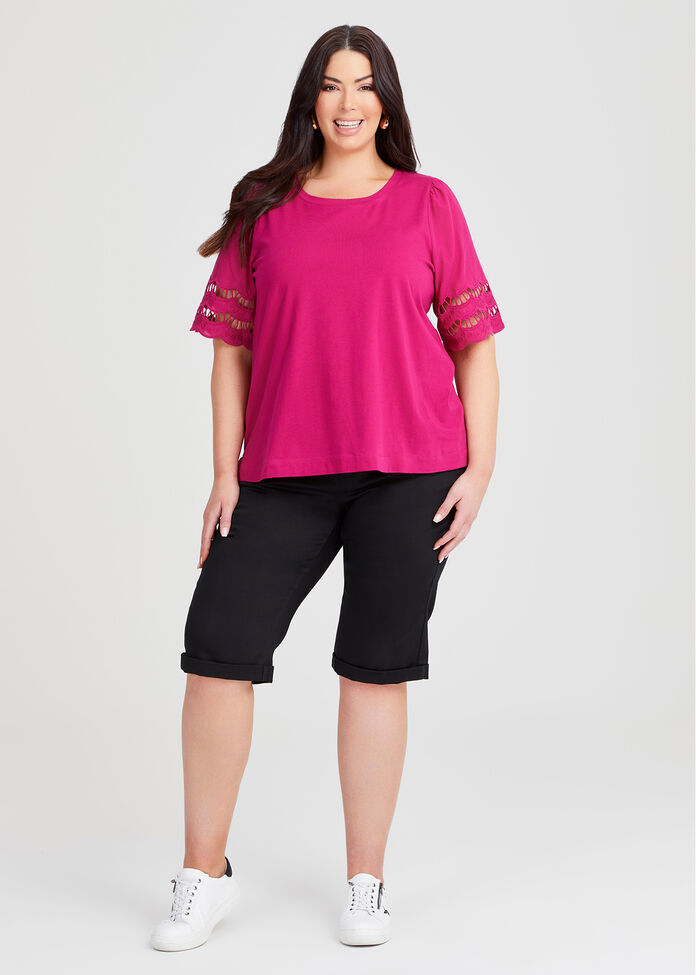 Relaxed Denim Jogger Short, , hi-res
