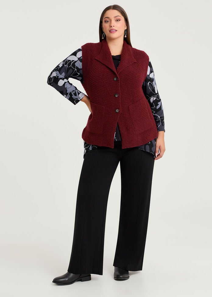 Pocket Wool Mix Knit Gilet Vest, , hi-res