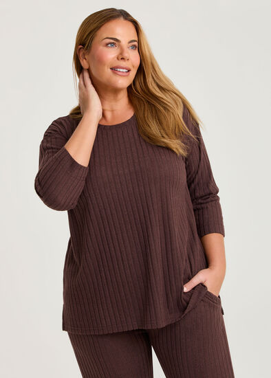 Plus Size Cosy Rib Lounge Top