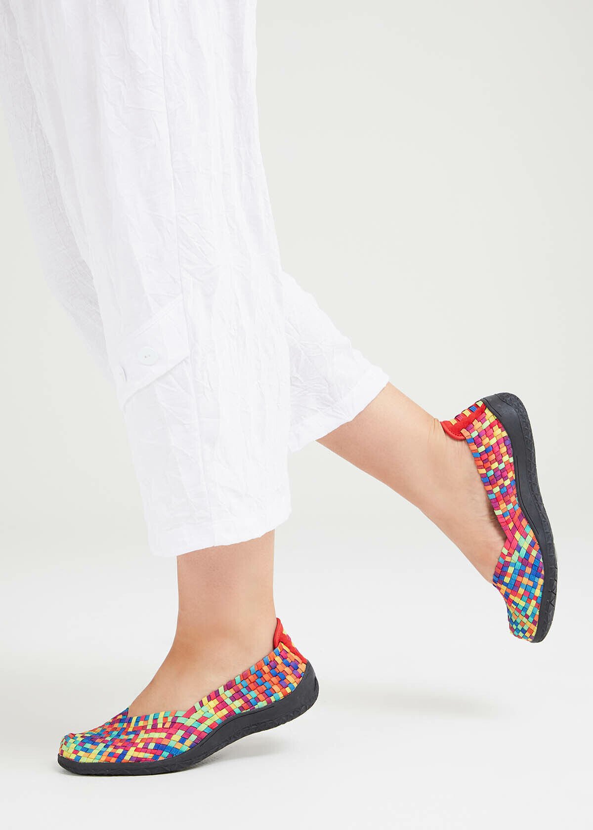 Woven stretch fabric shoes online