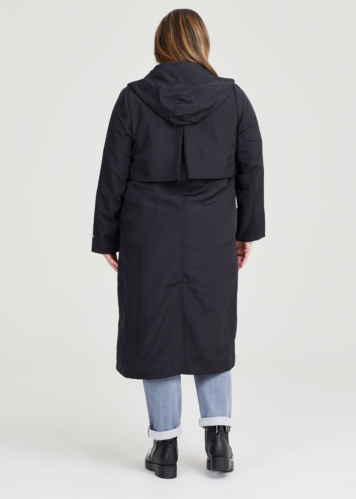 Shop Plus Size Weekend Zip Trench Coat, Black | Taking Shape AU