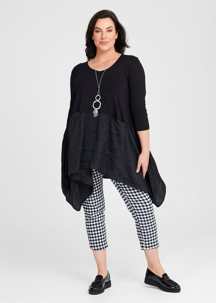 Shop Plus Size Amity Spliced Natural Tunic in Black | Taking Shape AU