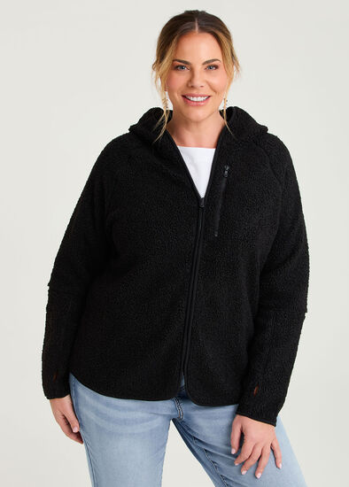 Plus Size Teddy Hooded Jacket