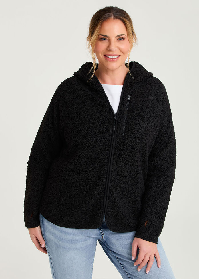 Teddy Hooded Jacket, , hi-res