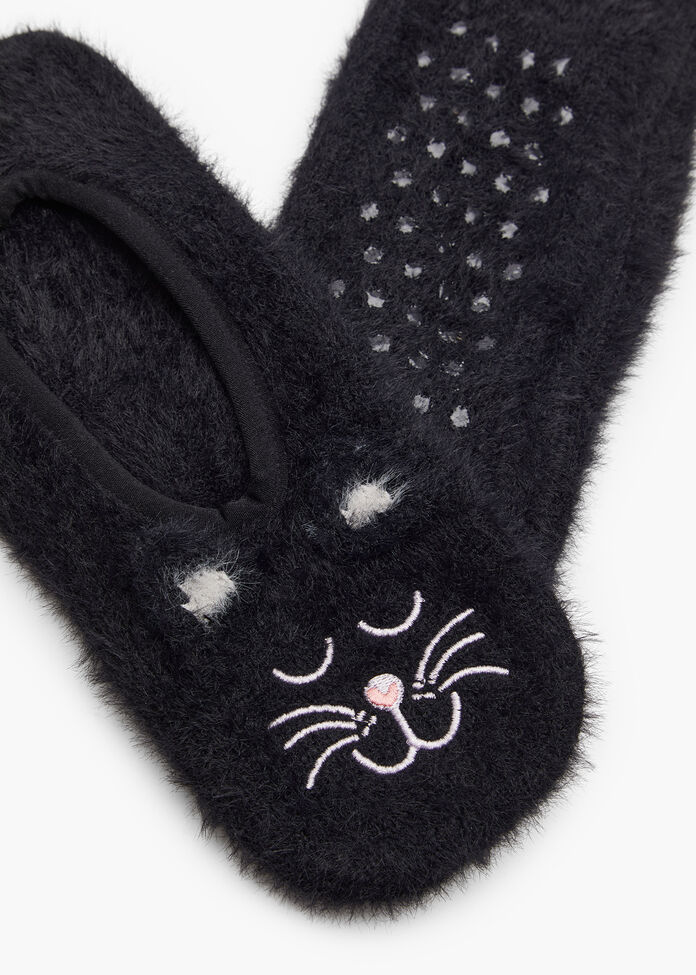 Fluffy Cat Slipper Socks, , hi-res