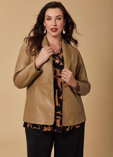 Plus Size Leather Elsie Blazer