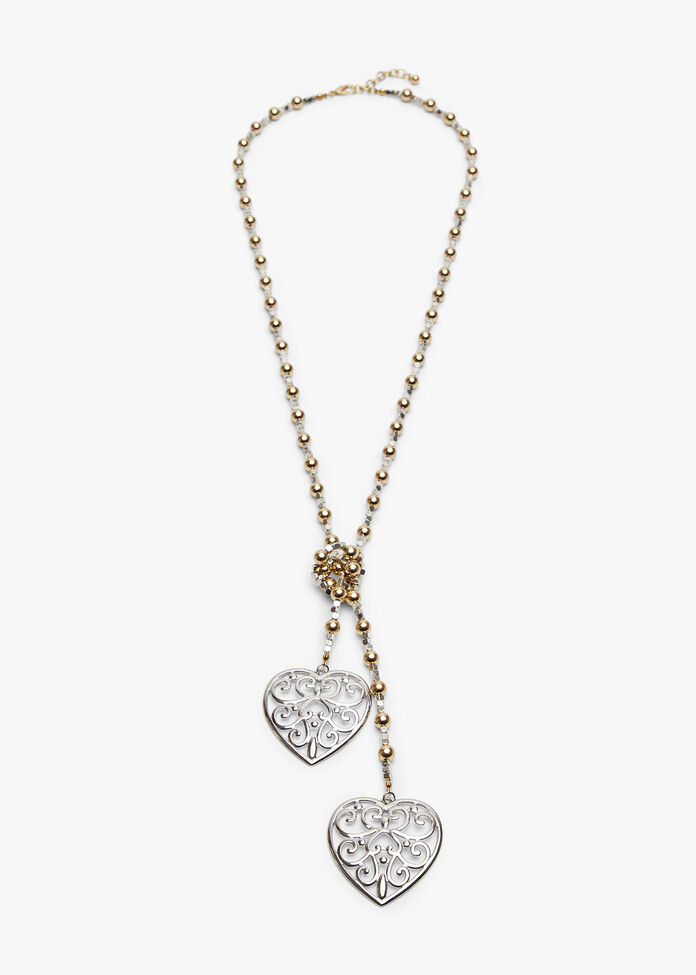 Crystal Heart Lariat, , hi-res