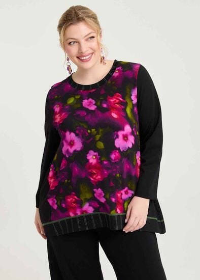 Plus Size Ponte Elena Spliced Top