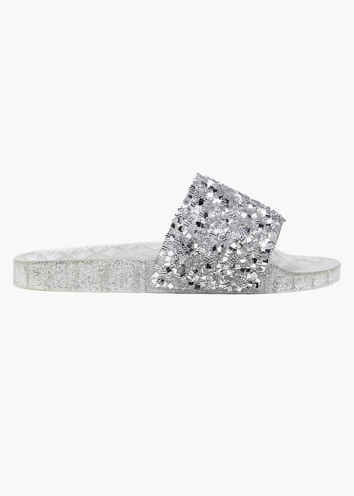 Shop Silver Bling Slide Comfortable Shoes Taking Shape AU