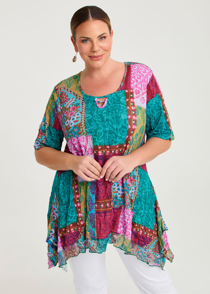 Lace Hem Crush Tunic, , hi-res