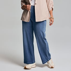 Womens Plus Size Wide Leg Jeans