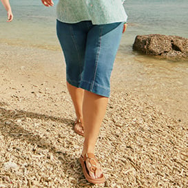 Womens Plus Size Crop Jeans
