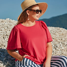 Womens Plus Size Cotton Tops
