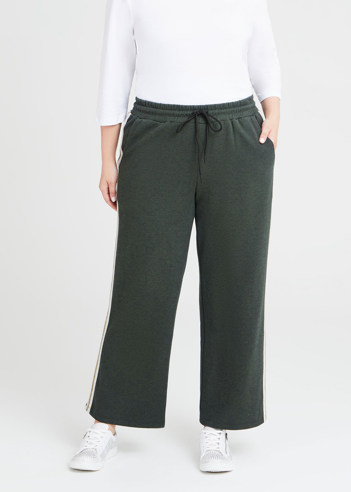 Shop Plus Size Cotton Tape Wide Leg Pant in Green | Taking Shape AU